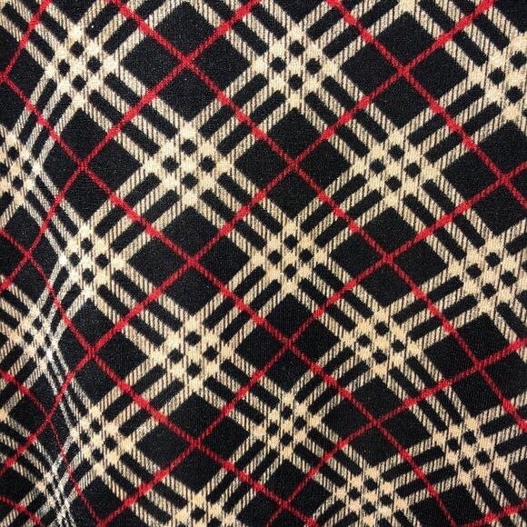 Sz XL-1X Diagonal Nova Check Black Ivory Red Short Sleeve Crewneck Pullover Top - Picture 8 of 8